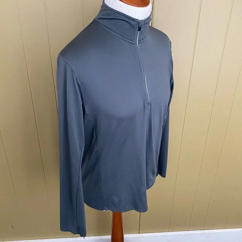 Xersion men M lightweight longsleeve quarter zip pullover grey